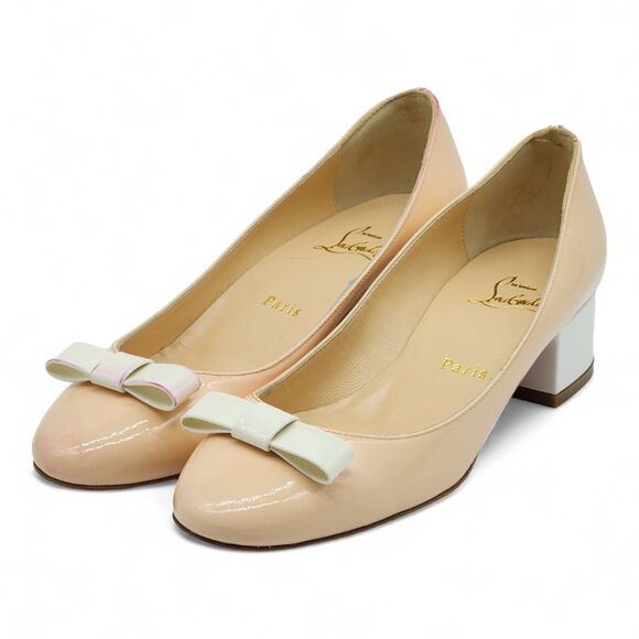 Christian Louboutin Pumps Zerlisixty Patent Leather Shoes in Beige 38 8US NEW - Picture 2 of 10